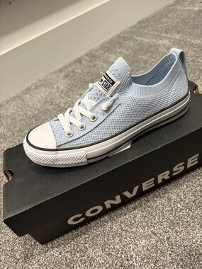 Converse Light Blue Knit Low-Top Sneaker